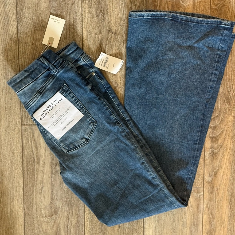 Good American Always Fit Good Legs Flare 6-12 Indigo NWT